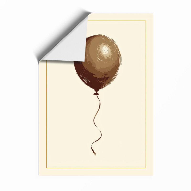 Solitary Balloon Minimalist - Print, Unframed, A4 - 29.7 x 21.0 cm