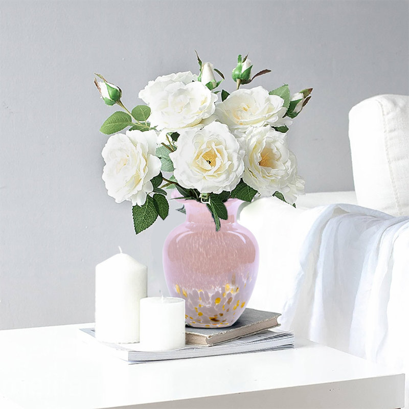 Vases en verre soufflé à la main, vase en verre Art déco moderne