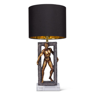 Lampe de table 22 po gris foncé / or Choinski