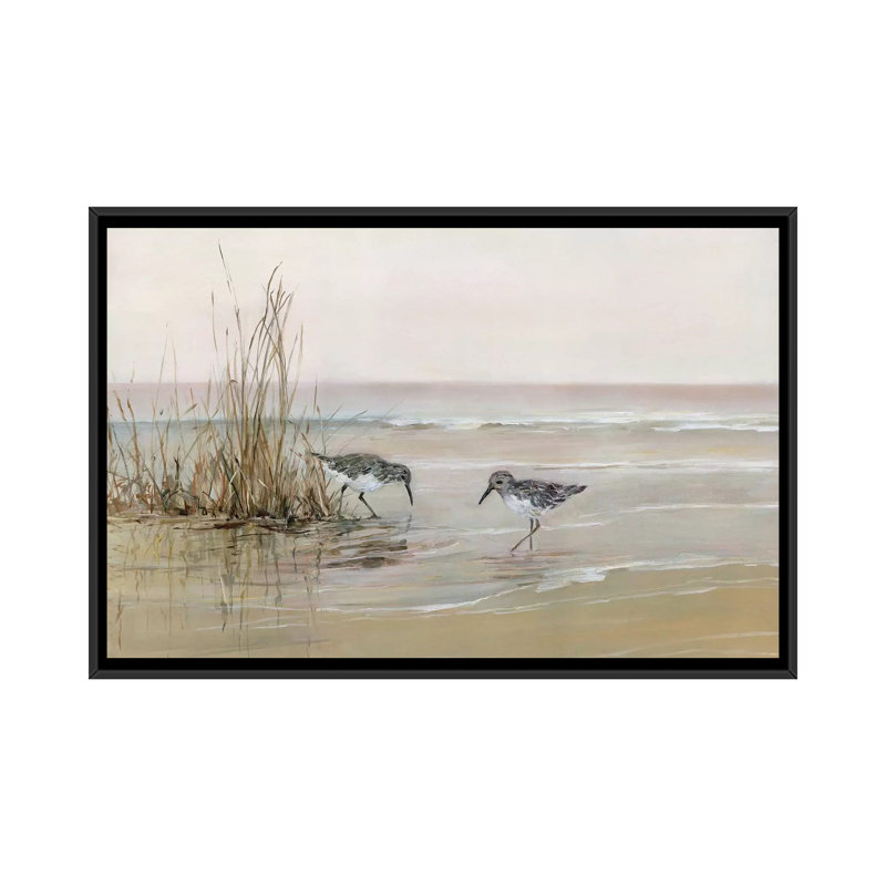«Early Risers I» par Sally Swatland - reproduction d'art, H 26 po x l 40 po x 1,5 po, Toile avec cadre noir, Pas de tapis