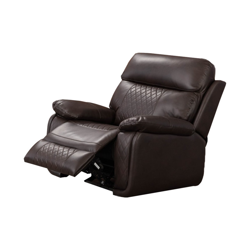 Fauteuil inclinable en cuir Edwood, Brown Faux Leather