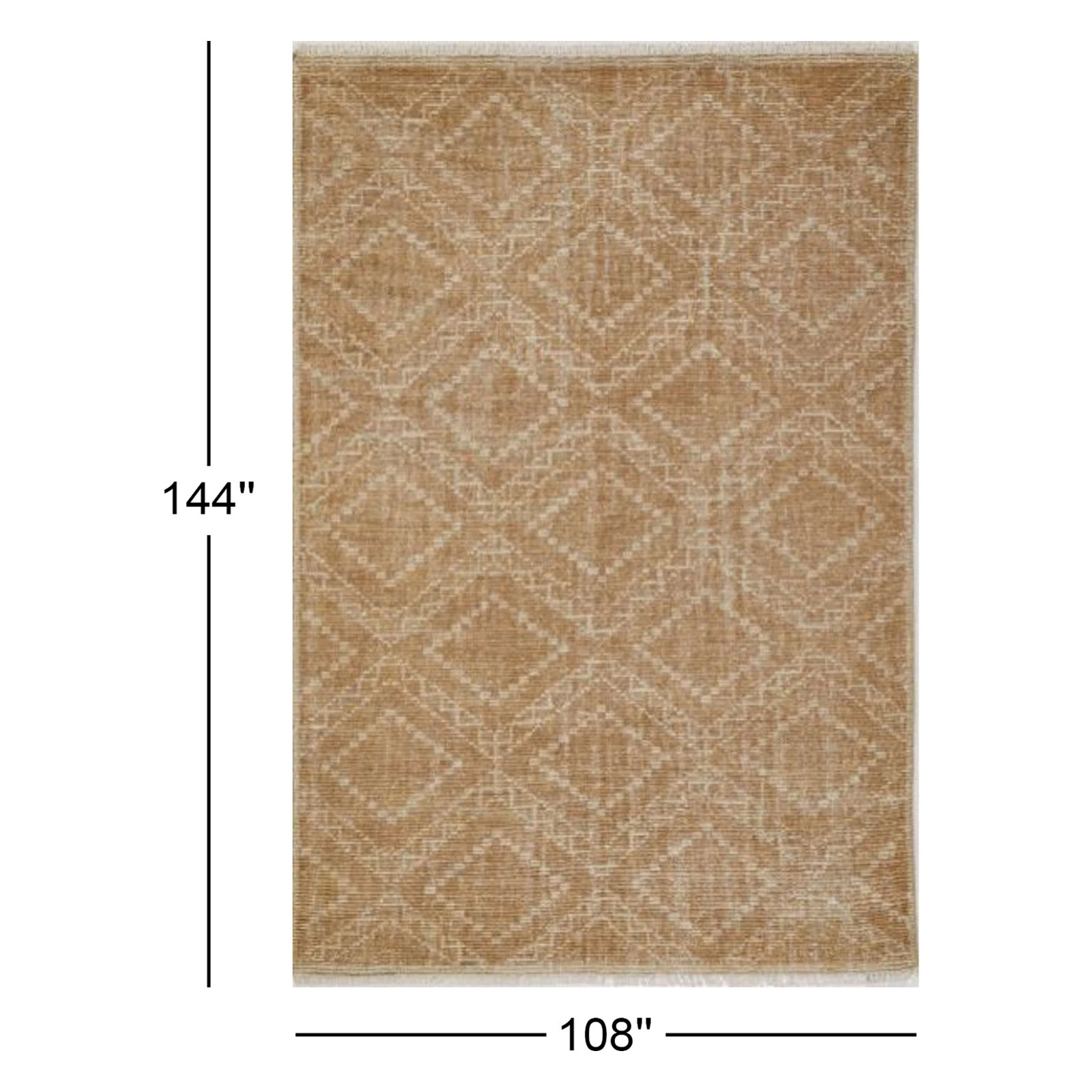 Alfreda Hand-Knotted Geometric Wool Rug, Rectangle 9' x 12'