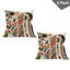Ensemble de 2 housses de coussin Ambesonne Monstera - vert beige et orange brûlé-99019798-99019800
