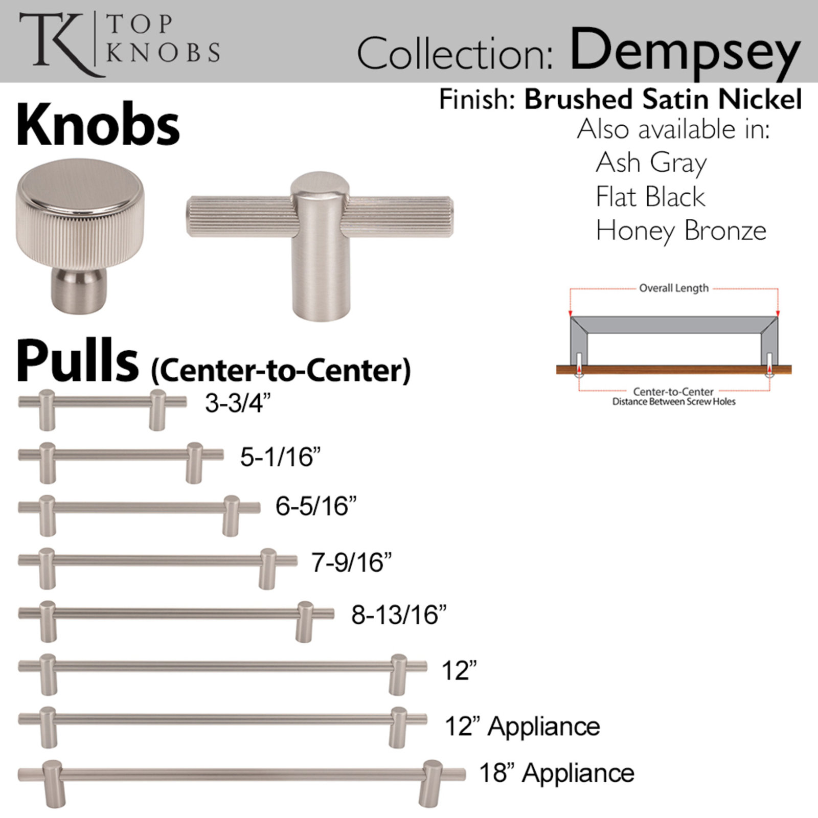 Dempsey Round Cabinet Knob, Brushed Satin Nickel