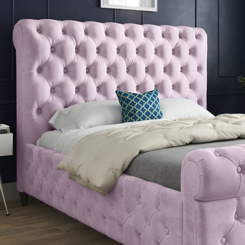 Aleesha Upholstered Bed, Pink, Single (3')