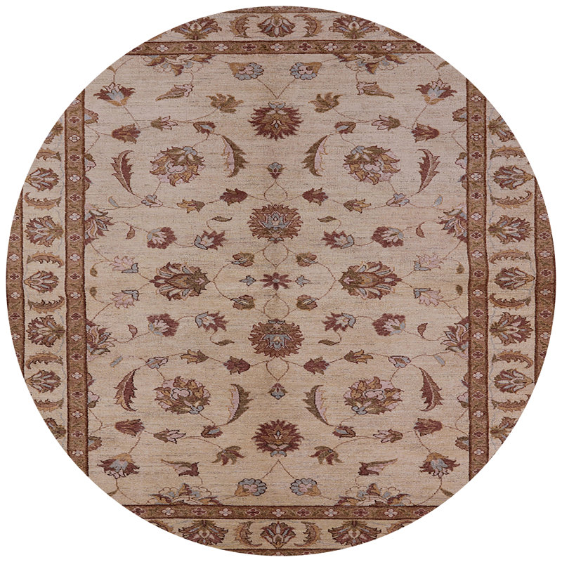 Tapis oriental brun clair / crème Sighfrith, Rond 4 pi