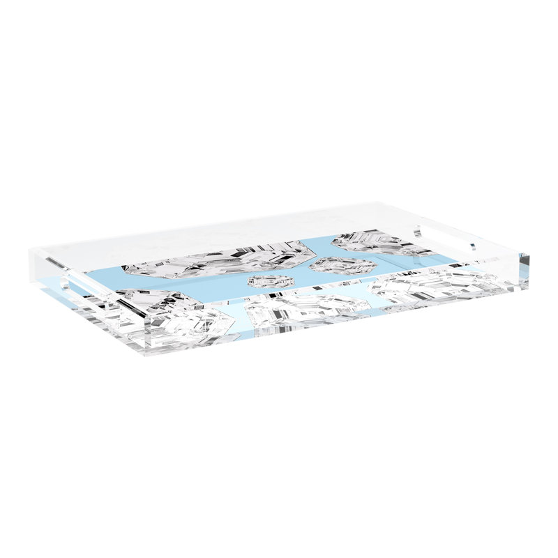 Decorative Tray, 22.5"W x 14.5"D x 2"H, Wedge