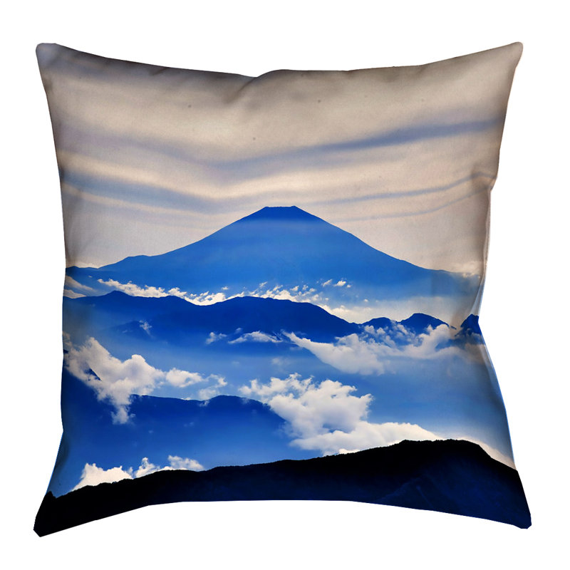 Housse de coussin en coton Katelyn Smith Fuji, H 16 po x l 16 po, Bleu