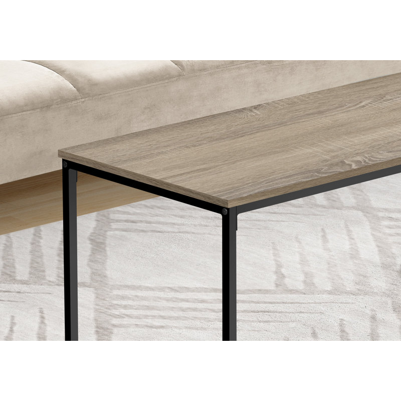 Table basse en métal taupe et noir 40 po Gracie Mills - Bois industriel, Gold / Silver, Glass, 18" H x 40" W x 20" D