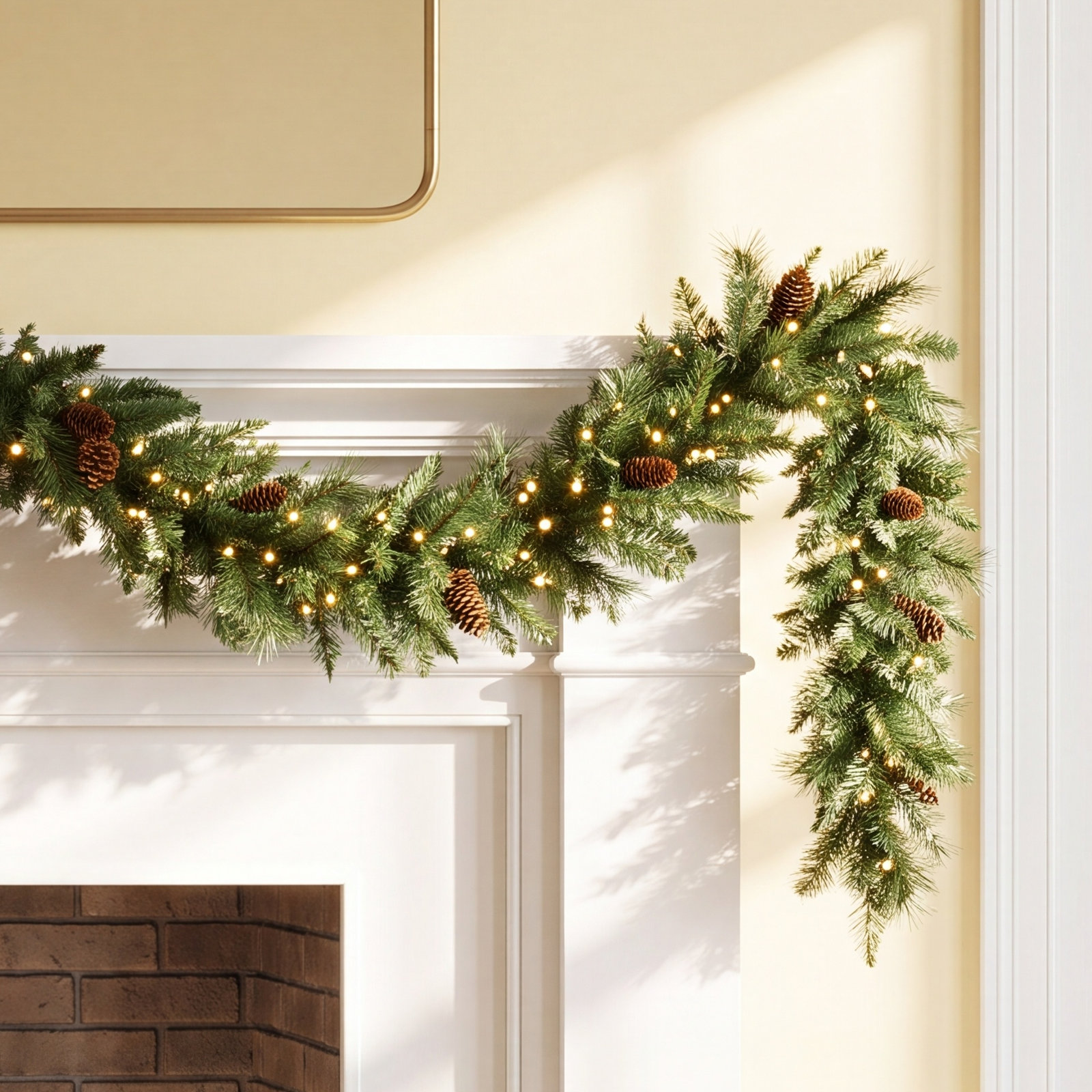 108" Pre-Lit Spruce Christmas Garland