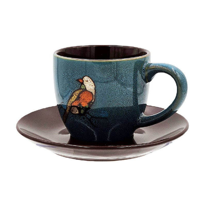 Tasses et soucoupes Exotic Melody - Service pour 4 - Bleu / Brun