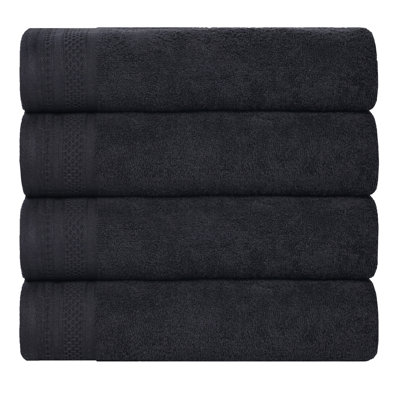 Serviettes de bain mi-longues en coton gaufré texturé Honeycomb