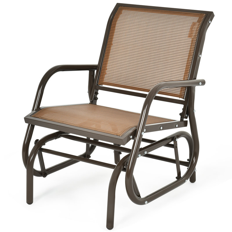 Beata Steel Outdoor Rocker Chair, Brown