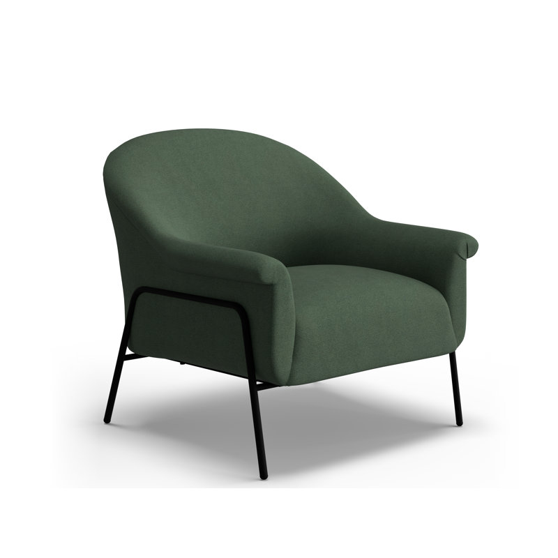 Accent Chair W/Black Metal Legs, Pine