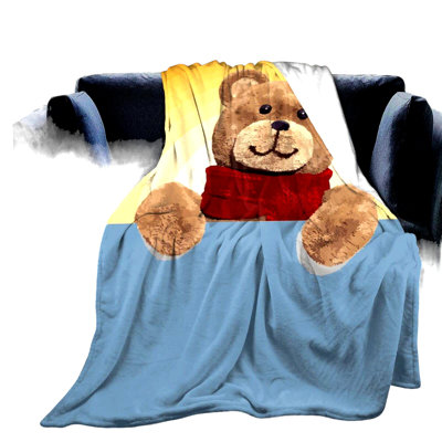 CuddleCozy Ultra Soft Teddy Bear Throw Blanket - All Season Decorative Fleece for Bed, Chair, Car, Sofa, Couch, Bedroom - 50"x40""