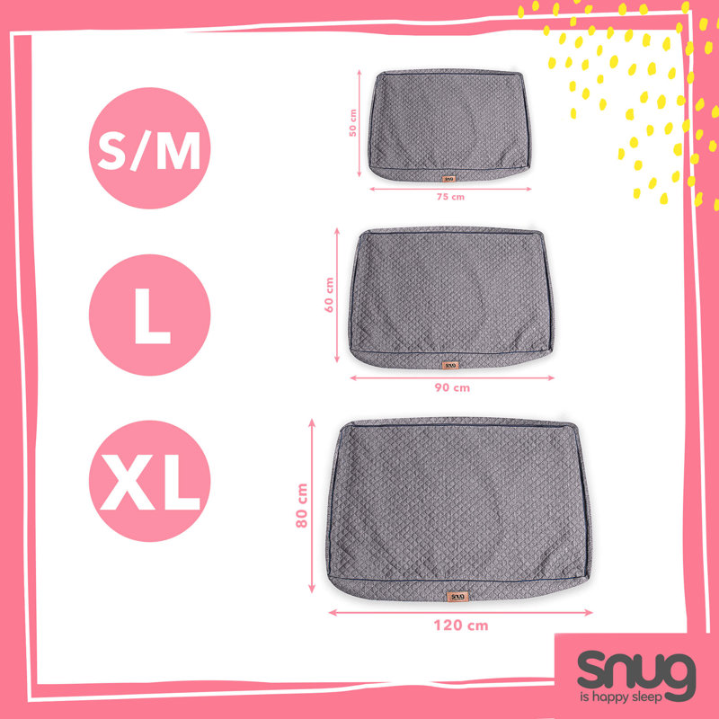 Snug Furry Friends Replacement Cover for Pet Bed, 11cm H x 90cm W x 60cm D