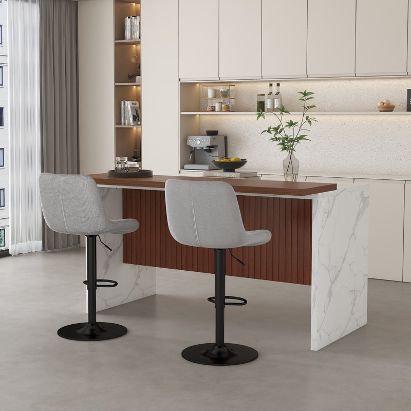 Spacieux ensemble d'îlot de cuisine moderne avec surface en marbre Led, MDF élégance, centre de salle à manger