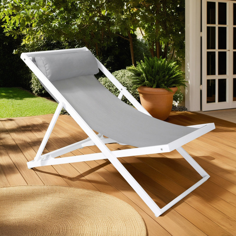 Chaise longue d'extérieur en aluminium pour patio
