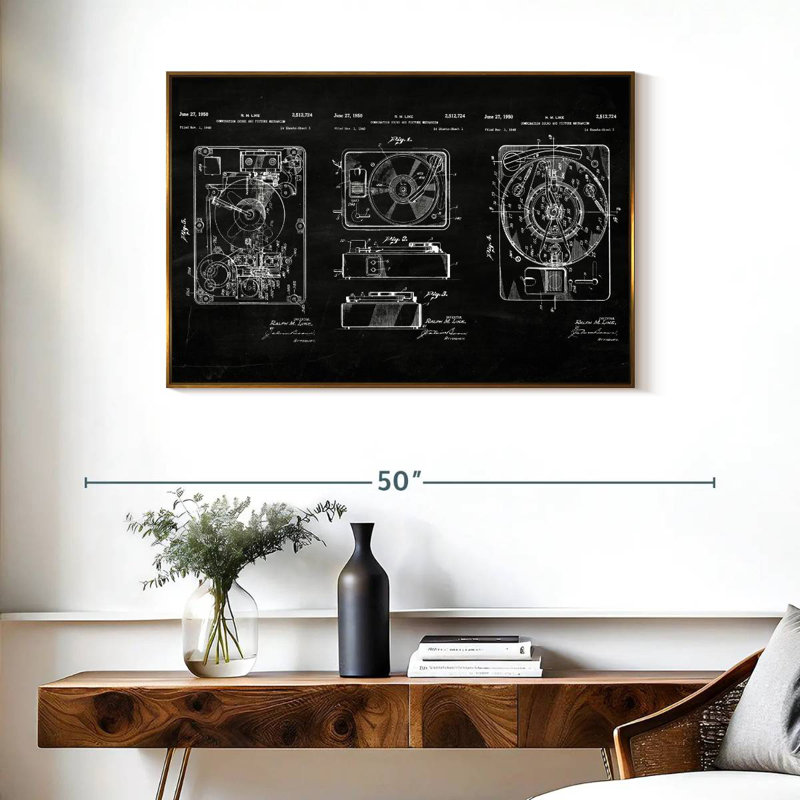 Mécanisme combiné de son et image, Cadre flottant doré, 37 po x 25 po