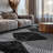 Black Ivory Geometric Stripe Area Rug-1671288299
