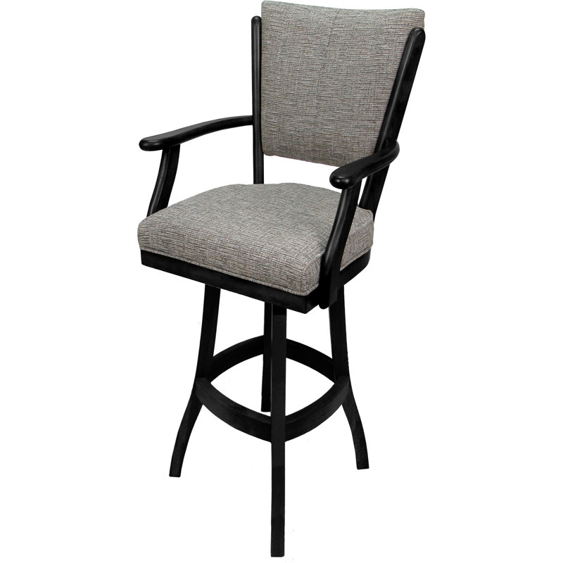 Tabouret de comptoir pivotant en bois Havertown, Noir, Extra Tall (34" Seat Height)