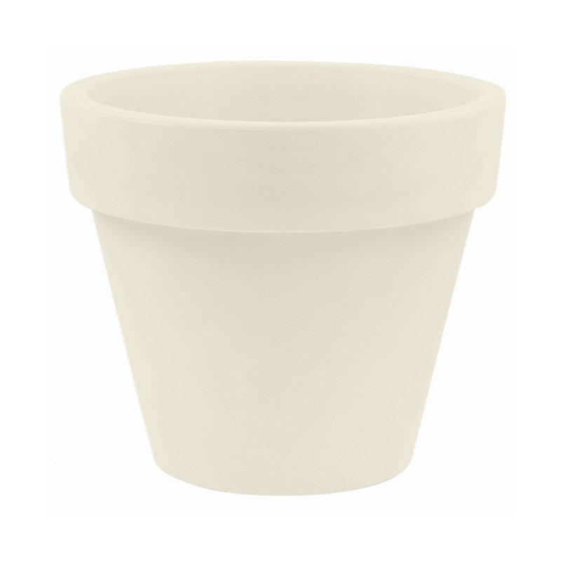 Nano Resin Pot Planter, Ecru, 6.25" H x 7" W x 7" D