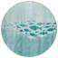 Tapis bleu intérieur / extérieur en polyester tissé à la machine Loreen-550300566