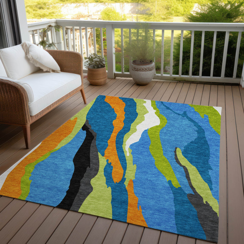 Tapis intérieur / extérieur lavable Petala , 2 pi 6 po x 3 pi 10 po