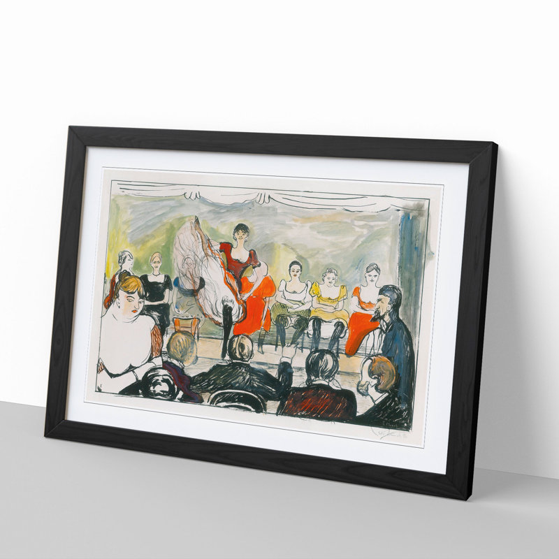 Tingletangle by Edvard Munch - Picture Frame Painting, 27cm H x 36cm W x 2cm D, Black