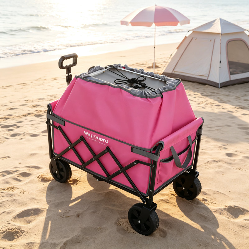 Expandable Dual-Layer Utility Wagon, Pink
