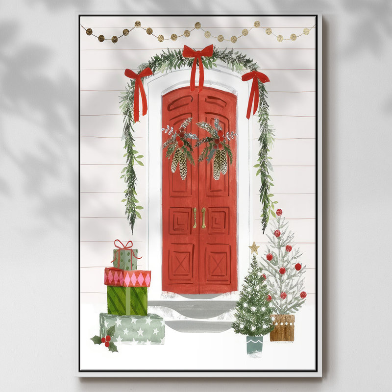 Porte d'entrée festive II, H 37 po x l 25 po x P 1,5 po, Blanc