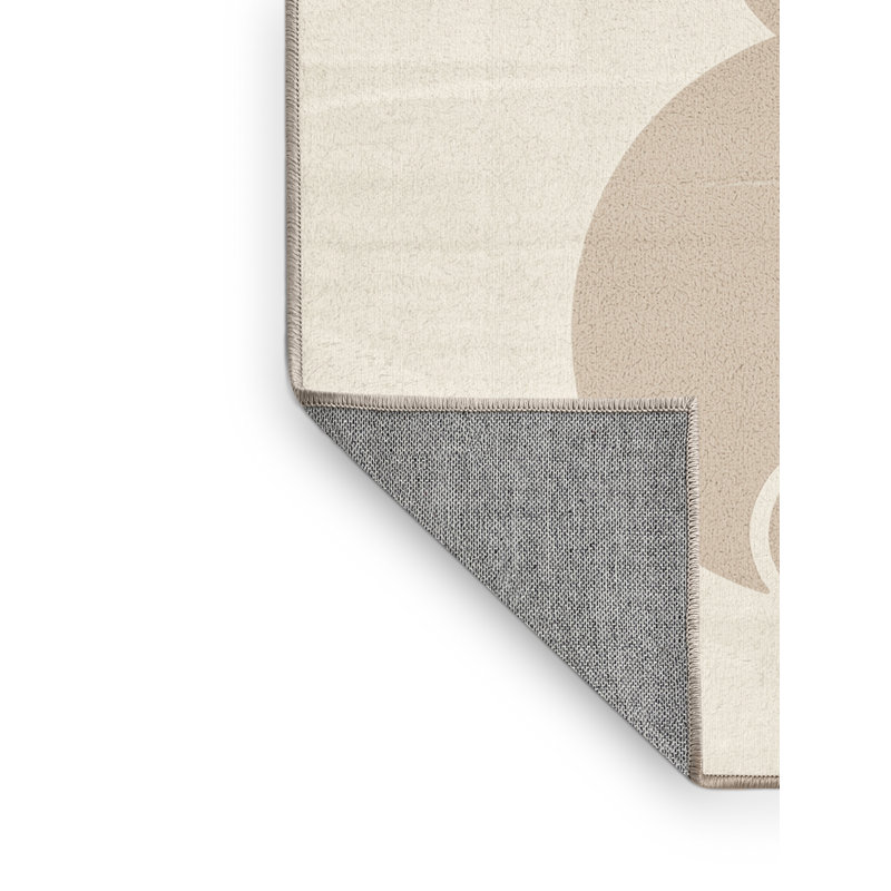 Machine Washable Tysen Easter Modern & Contemporary Abstract Rug in Beige – Beige Binding, 5x7