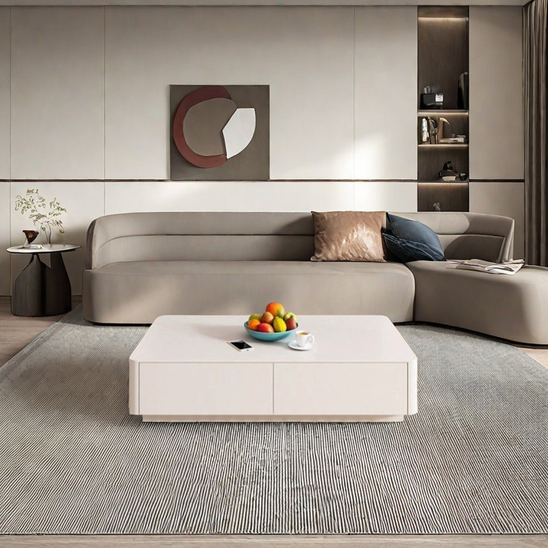 Nordic Style Wood Coffee Table, 13.78" H x 47.24" L x 23.62" W
