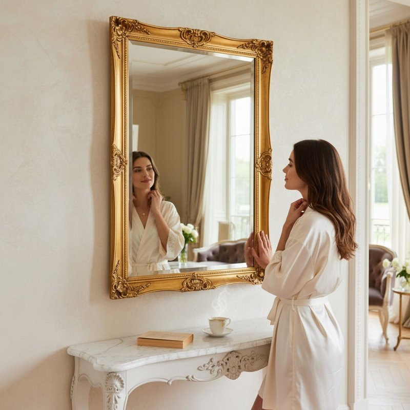 Rectangle Mirror, Gold