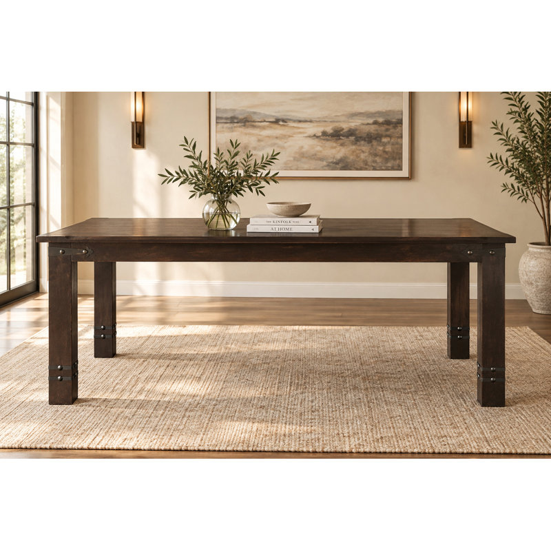 Cullens Rectangular Solid Wood Top with Solid Wood Base Dining Table