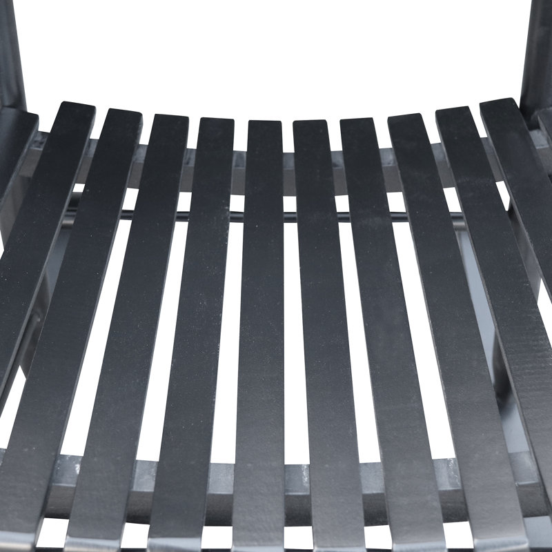 Chaise berçante en bois massif, Noir