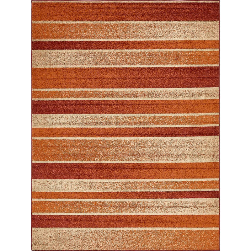 Tapis brun à motif géométrique Harvest, Rectangle 5 pi x 8 pi