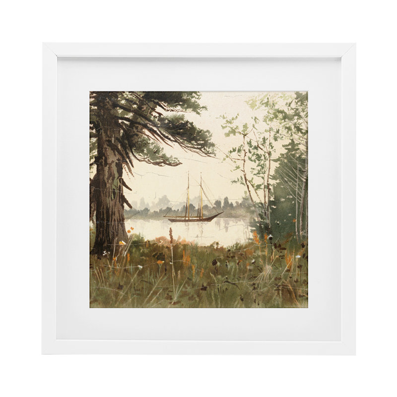 «Boating View Through Tree Trees», impression sous verre, conception de Lula Bijoux & co., H 13 po x l 13 po