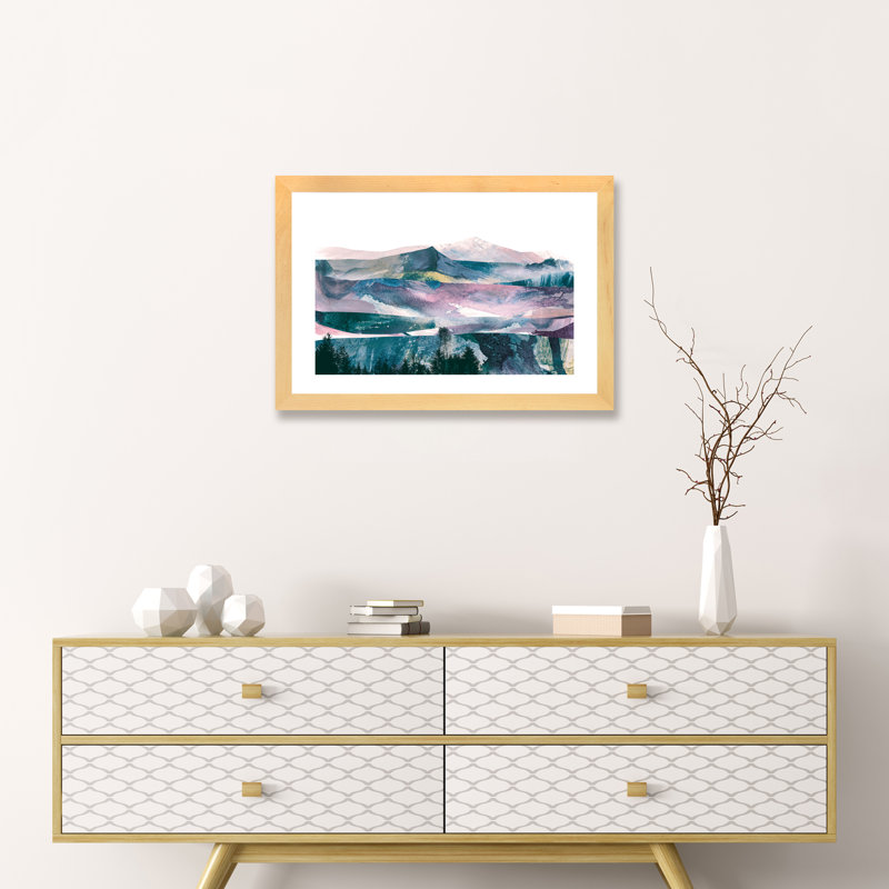 « rose range » par dan hobday-print, H 24 po x l 32 po x P 1 po, Papier encadré de bois naturel
