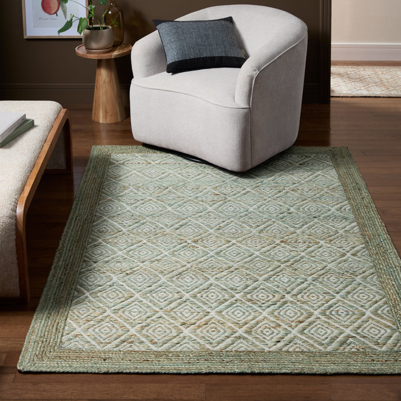 Town & Country Terra Nalani Textured Diamond Olive Green, Rectangle 8' x 10'