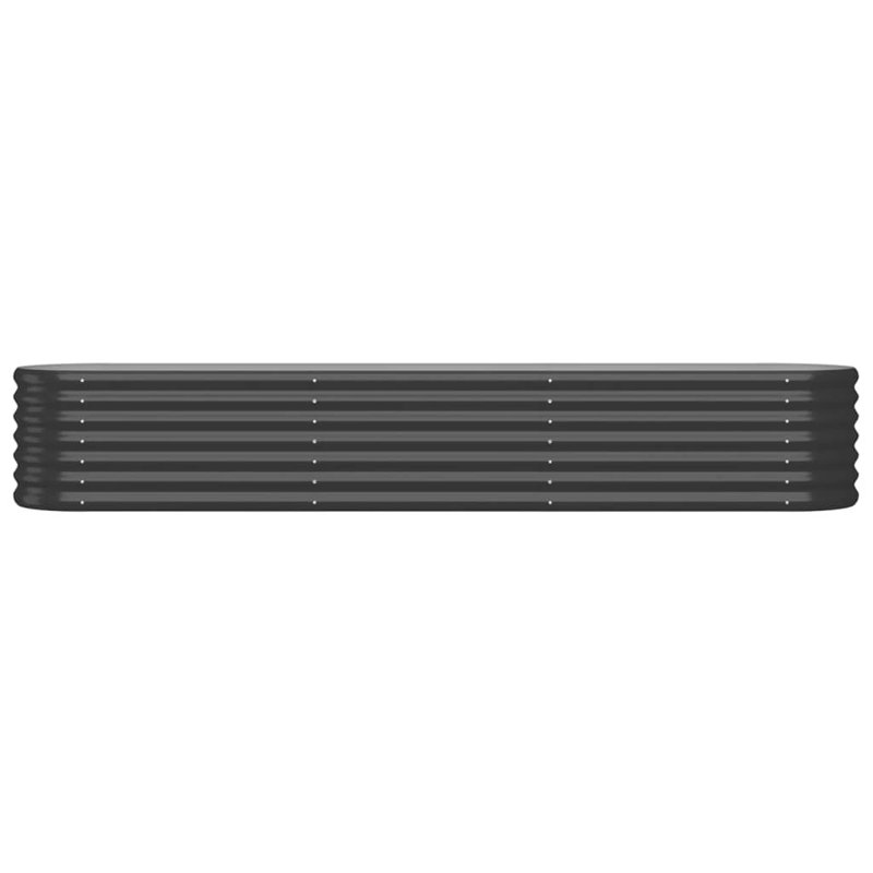 Anmar Metal Raised Garden Bed, Anthracite, 14.2" H x 88.2" W x 15.7" D