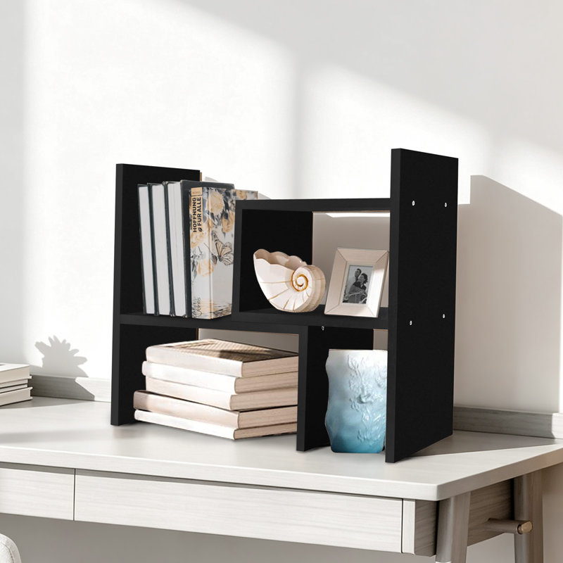 Étagère de bureau réglable en bois aggloméré, support de bureau modulaire interchangeable 2 pièces pour livres, papeterie, bureau, chambre à coucher, décor minimaliste