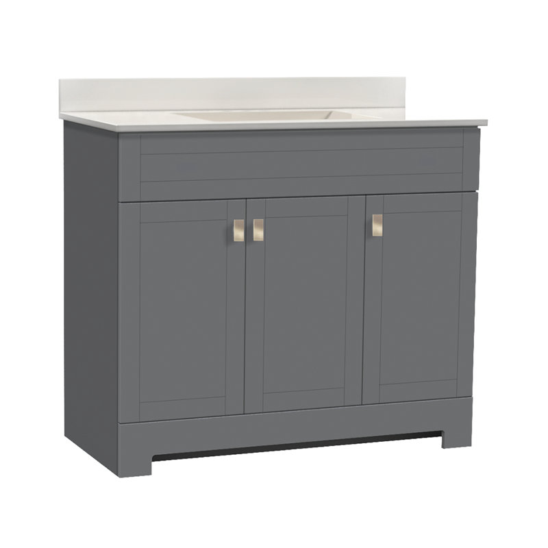 Ensemble de meuble-lavabo simple Layliah, gris