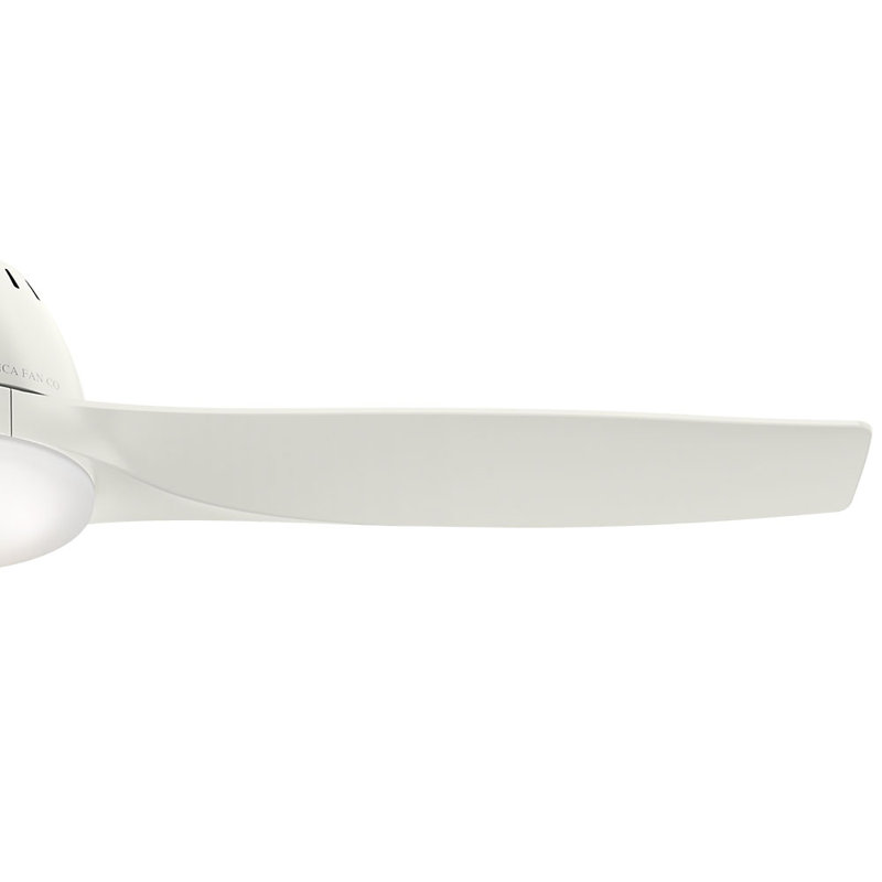 52" Wisp  3 - Blade LED Standard Ceiling Fan with Remote Control and Light Kit Included, White/Noble Bronze