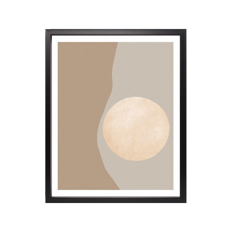 Earth Tones Abstract Scandi - Single Picture Frame Print, 134.112 cm H x 108.712 cm W, Satin Black