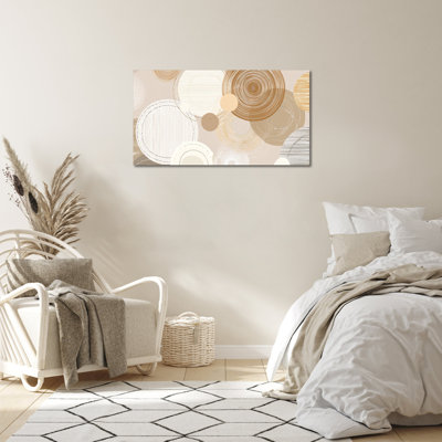 Contemporary Durante - Modern Canvas Wall Pictures for Living Room, Circular Design Artwork Wall Decor Painting for Bedroom, Frameless Canvas Prints, 12×24 inches