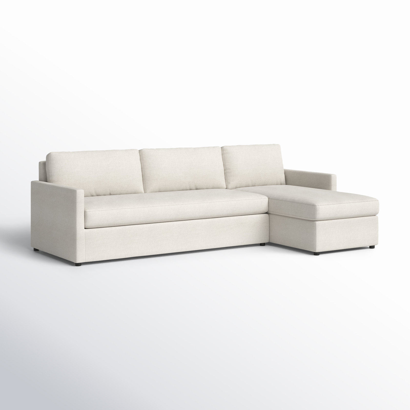 Damari Chaise Sectional, Nomad Snow Crypton® Chenille, Right Hand Facing