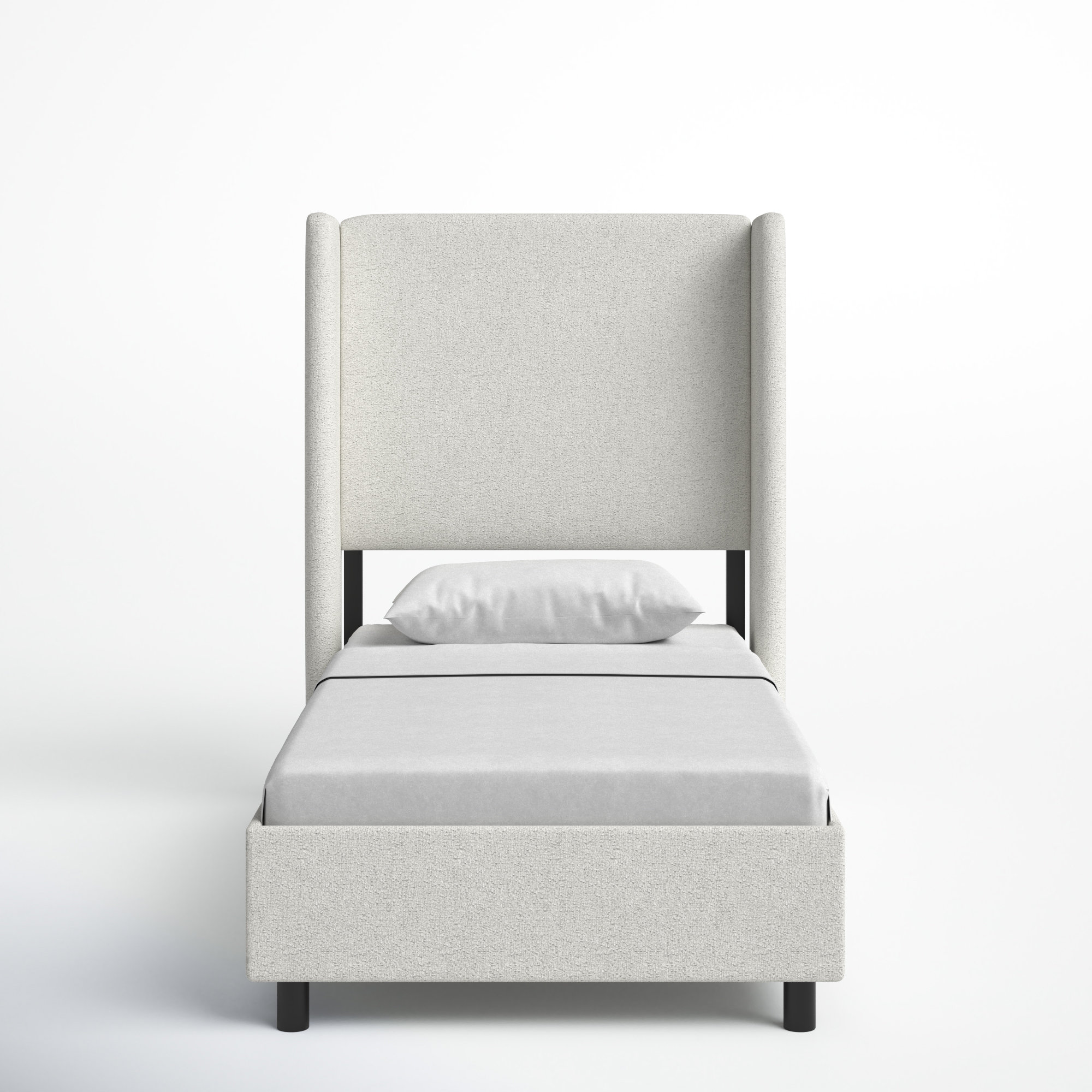 Tilly Upholstered Wingback Bed, Twin, Classic Ivory Boucle