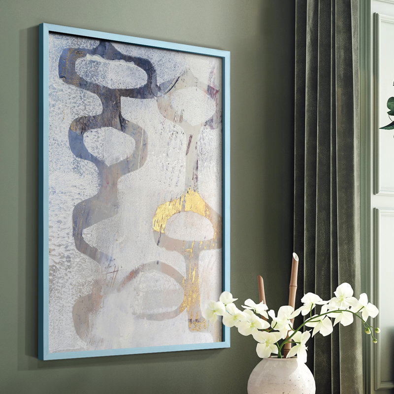 Linx I Framed Print - Solid Wood, 10" H x 8" W, Blue