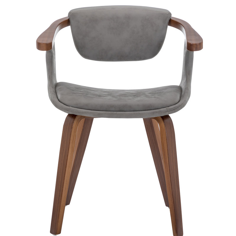 Salyer 18.5'' H Faux Leather Upholstered Side Chair, Grey